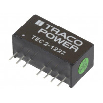 TEC 2-1222; Converter: DC/DC; 2W; Uin: 9÷18V; Uout: 12VDC; Uout2: -12VDC; SIP8; TRACO POWER