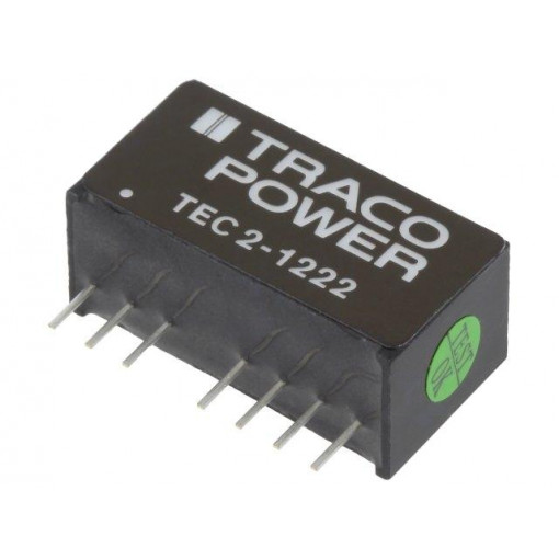TEC 2-1222; Converter: DC/DC; 2W; Uin: 9÷18V; Uout: 12VDC; Uout2: -12VDC; SIP8; TRACO POWER