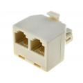 ; Splitter; Layout: 6p4c; RJ11 socket x2,RJ11 plug;  ; Splitter; Layout: 6p4c; RJ11 socket x2,RJ11 plug;