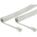 TEL-4C-01T-IV; Cable: telephone; coiled,interlaced; RJ9 plug,both sides; ivory; BQ CABLE