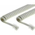 TEL-4C-02T-IV; Cable: telephone; coiled,interlaced; RJ9 plug,both sides; ivory; BQ CABLE