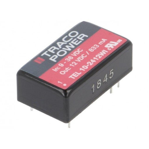 TEL 10-2412WI; Converter: DC/DC; 10W; Uin: 9÷36V; Uout: 12VDC; Iout: 833mA; DIP16; TRACO POWER