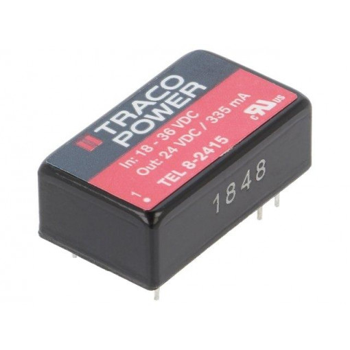 TEL 8-2415; Converter: DC/DC; 8W; Uin: 18÷36V; Uout: 24VDC; Iout: 335mA; DIP16; TRACO POWER