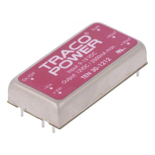 TEN 30-1212; Converter: DC/DC; 30W; Uin: 9÷18V; 12VDC; Iout: 2500mA; 2