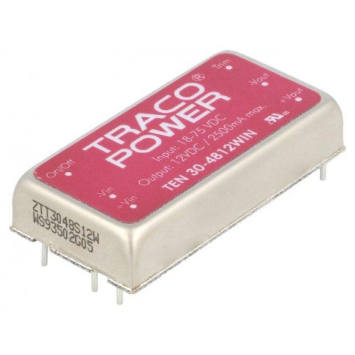 TEN 30-4812WIN; Converter: DC/DC; 30W; Uin: 18÷75V; 12VDC; Iout: 2500mA; 2