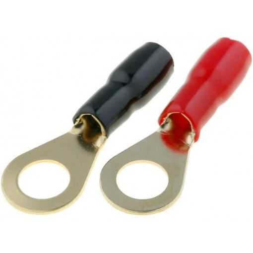 TERMINAL-RING-12G; Terminal: ring; M8; 4mm2; gold-plated; insulated; red and black; 4CARMEDIA