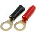 TERMINAL-RING-6G; Terminal: ring; M8; 16mm2; gold-plated; insulated; red and black; 4CARMEDIA