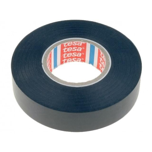 ; Tape: electrical insulating; W: 19mm; L: 33m; Thk: 130um; black; 250%; TESA