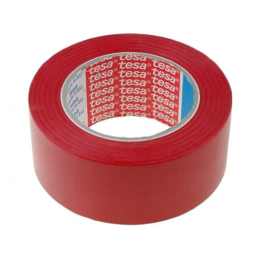 ; Tape: marking; red; L: 33m; W: 50mm; V: self-adhesive; Thk: 180um; 200%; TESA