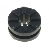 ; Grommet; Ømount.hole: 9mm; Panel thick: max.2mm; black; Øint: 5.3mm; FIX&FASTEN