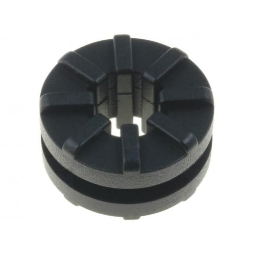 ; Grommet; Ømount.hole: 9mm; Panel thick: max.2mm; black; Øint: 5.3mm; FIX&FASTEN