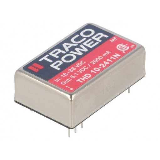 THD 10-2411N; Converter: DC/DC; 10W; Uin: 18÷36V; 5.1VDC; Iout: 2000mA; DIP24; TRACO POWER