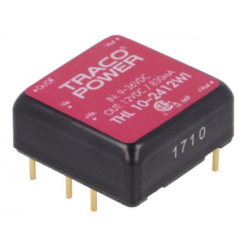 THL 10-2412WI; Converter: DC/DC; 10W; Uin: 9÷36V; 12VDC; Iout: 830mA; 1