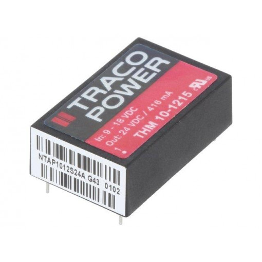 THM 10-1215; Converter: DC/DC; 10W; Uin: 9÷18V; 24VDC; Iout: 416mA; DIP24; 14g; TRACO POWER