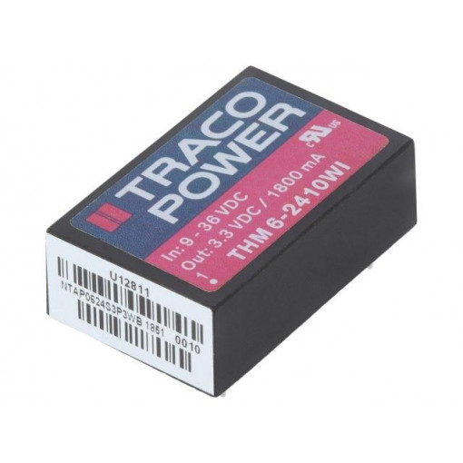 THM 6-2410WI; Converter: DC/DC; 6W; Uin: 9÷36V; 3.3VDC; Iout: 1800mA; DIP24; 14g; TRACO POWER