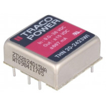 THN 20-2423WI; Converter: DC/DC; 20W; Uin: 9÷36V; Uout: 15VDC; Uout2: -15VDC; 1
