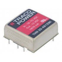 THN 20-4812WI; Converter: DC/DC; 20W; Uin: 18÷75V; 12VDC; Iout: 1670mA; 1