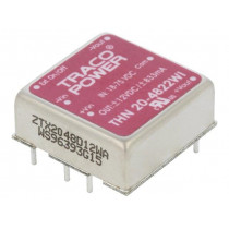 THN 20-4822WI; Converter: DC/DC; 20W; Uin: 18÷75V; Uout: 12VDC; Uout2: -12VDC; 1
