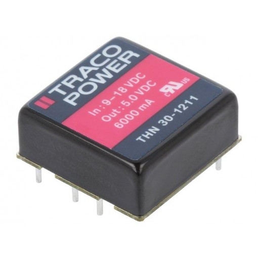 THN 30-1211; Converter: DC/DC; 30W; Uin: 9÷18V; 5VDC; Iout: 6000mA; 1