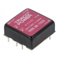 THN 30-1222; Converter: DC/DC; 30W; Uin: 9÷18V; Uout: 12VDC; Uout2: -12VDC; 1