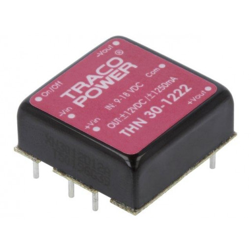 THN 30-1222; Converter: DC/DC; 30W; Uin: 9÷18V; Uout: 12VDC; Uout2: -12VDC; 1
