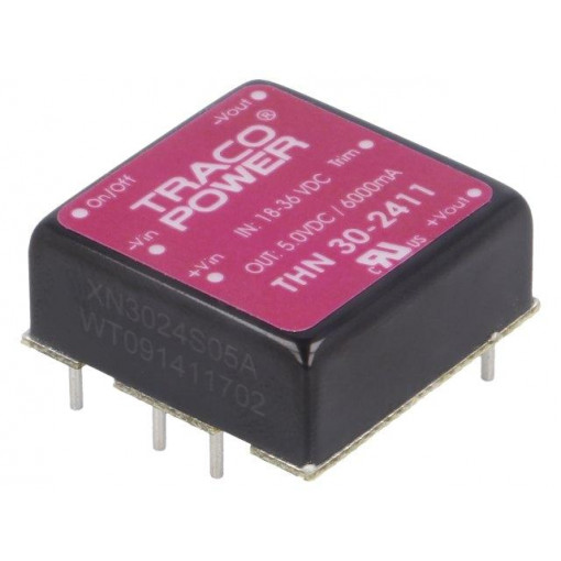 THN 30-2411; Converter: DC/DC; 30W; Uin: 18÷36V; 5VDC; Iout: 6000mA; 1