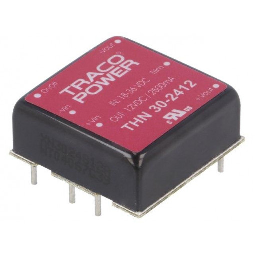 THN 30-2412; Converter: DC/DC; 30W; Uin: 18÷36V; 12VDC; Iout: 2500mA; 1