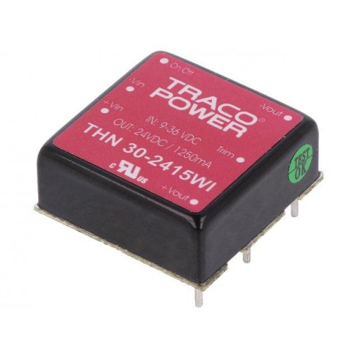 THN 30-2415WI; Converter: DC/DC; 30W; Uin: 9÷36V; 24VDC; Iout: 1250mA; 1