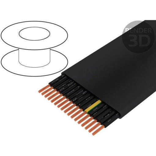 3000597; Wire; H05VVH6-F; 4x(4G1)mm2; unshielded; 300/500V; PVC; Cu; black; TKD