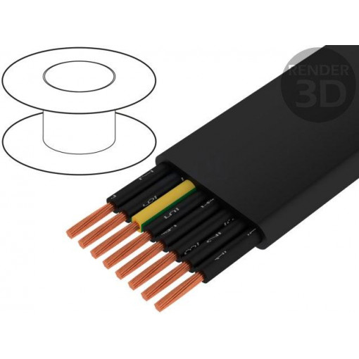 3000655; Wire; H07VVH6-F; 8G1,5mm2; unshielded; 450/750V; PVC; Cu; stranded; TKD