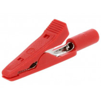 FTF000390450; Crocodile clip; 70VDC; red; Socket size: 2mm; BEHA-AMPROBE FTF000390450; Crocodile clip; 70VDC; red; Socket size: 2mm; BEHA-AMPROBE