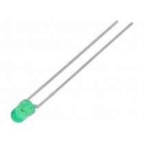 TLHG4200; LED; 3mm; green; 6.3÷10mcd; 22°; Front: convex; Pitch: 2.54mm; VISHAY