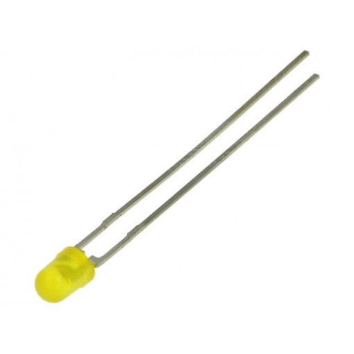 TLHY4401; LED; 3mm; yellow; 2.5÷10.5mcd; 30°; Front: convex; Pitch: 2.54mm; VISHAY