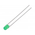 TLLG4400; LED; 3mm; green; 0.63÷1.2mcd; 50°; Front: convex; Pitch: 2.54mm; VISHAY TLLG4400; LED; 3mm; green; 0.63÷1.2mcd; 50°; Front: convex; Pitch: 2.54mm; VISHAY