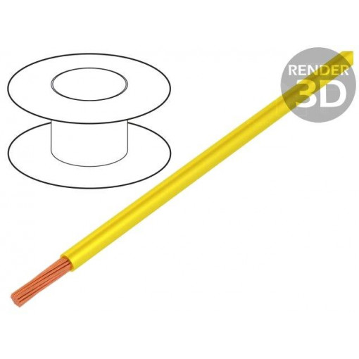 0243 011 30; Wire; TLY; stranded; Cu; 0.22mm2; yellow; PVC; 150V; 500m; Class: 5; TECHNOKABEL