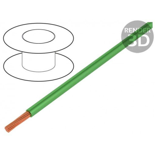 0243 002 26; Wire; TLY; stranded; Cu; 0.35mm2; green; PVC; 150V; 500m; Class: 5; TECHNOKABEL 0243 002 26; Wire; TLY; stranded; Cu; 0.35mm2; green; PVC; 150V; 500m; Class: 5; TECHNOKABEL
