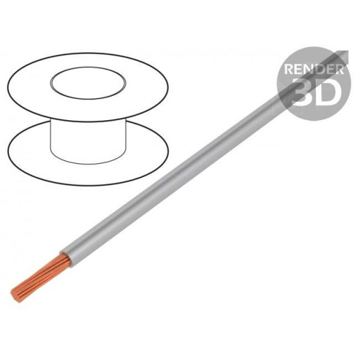 0243 002 10; Wire; TLY; stranded; Cu; 0.35mm2; grey; PVC; 150V; 500m; Class: 5; TECHNOKABEL 0243 002 10; Wire; TLY; stranded; Cu; 0.35mm2; grey; PVC; 150V; 500m; Class: 5; TECHNOKABEL