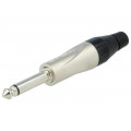 TM2P; Plug; Jack 6,35mm; male; mono; straight; for cable; soldering; grey; AMPHENOL TM2P; Plug; Jack 6,35mm; male; mono; straight; for cable; soldering; grey; AMPHENOL