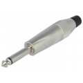 TM2PNJ; Plug; Jack 6,35mm; male; mono; straight; for cable; soldering; grey; AMPHENOL TM2PNJ; Plug; Jack 6,35mm; male; mono; straight; for cable; soldering; grey; AMPHENOL