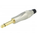 TM2PNJ-AU; Plug; Jack 6,35mm; male; mono; straight; for cable; soldering; grey; AMPHENOL TM2PNJ-AU; Plug; Jack 6,35mm; male; mono; straight; for cable; soldering; grey; AMPHENOL