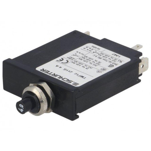 4410.0453; Circuit breaker; 240VAC; 28VDC; 4A; SPST; Poles: 1; 48.5x11.5mm; 33g; SCHURTER