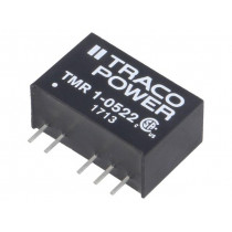 TMR 1-0522; Converter: DC/DC; 1W; Uin: 4.5÷9V; Uout: 12VDC; Uout2: -12VDC; SIP6; TRACO POWER