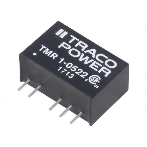 TMR 1-0522; Converter: DC/DC; 1W; Uin: 4.5÷9V; Uout: 12VDC; Uout2: -12VDC; SIP6; TRACO POWER