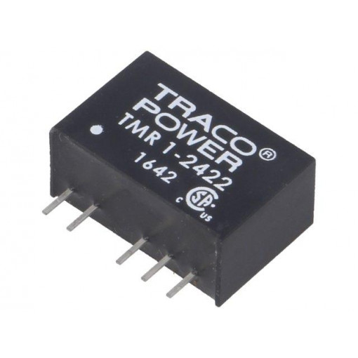 TMR 1-2422; Converter: DC/DC; 1W; Uin: 18÷36V; Uout: 12VDC; Uout2: -12VDC; SIP6; TRACO POWER