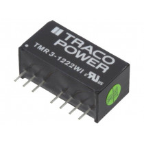 TMR 3-1222WI; Converter: DC/DC; 3W; Uin: 4.5÷18V; Uout: 12VDC; Uout2: -12VDC; SIP8; TRACO POWER