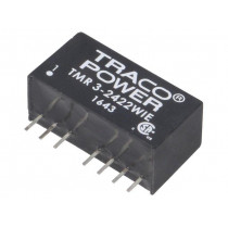 TMR 3-2422WIE; Converter: DC/DC; 3W; Uin: 9÷36V; Uout: 12VDC; Uout2: -12VDC; SIP8; TRACO POWER