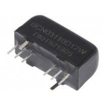TMR 3-7222WIR; Converter: DC/DC; 3W; Uin: 43÷160V; Uout: 12VDC; Uout2: -12VDC; SIP8; TRACO POWER