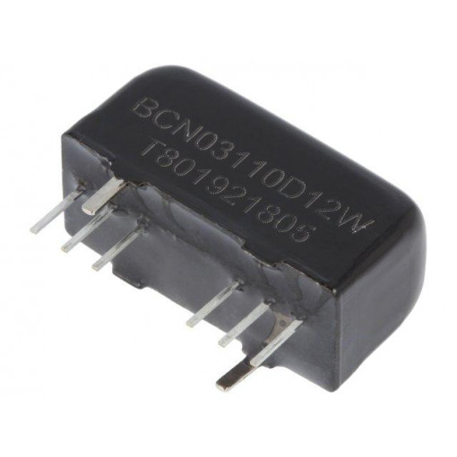TMR 3-7222WIR; Converter: DC/DC; 3W; Uin: 43÷160V; Uout: 12VDC; Uout2: -12VDC; SIP8; TRACO POWER