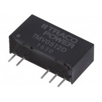 TMV 0512D; Converter: DC/DC; 1W; Uin: 4.5÷5.5V; Uout: 12VDC; Uout2: -12VDC; SIP7; TRACO POWER