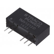TMV 1212D; Converter: DC/DC; 1W; Uin: 10.8÷13.2V; Uout: 12VDC; Uout2: -12VDC; TRACO POWER